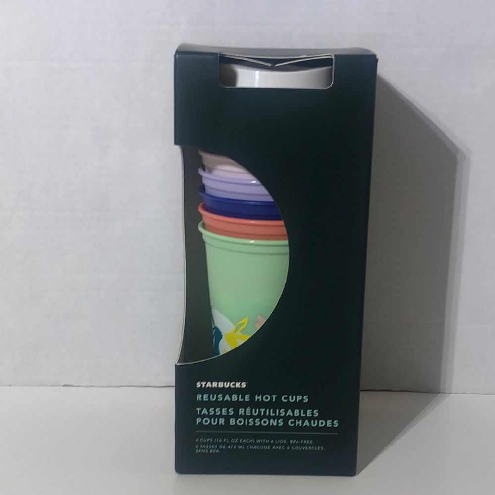 Starbuck’s Spring (6) Reusable Hot Cups with Lids